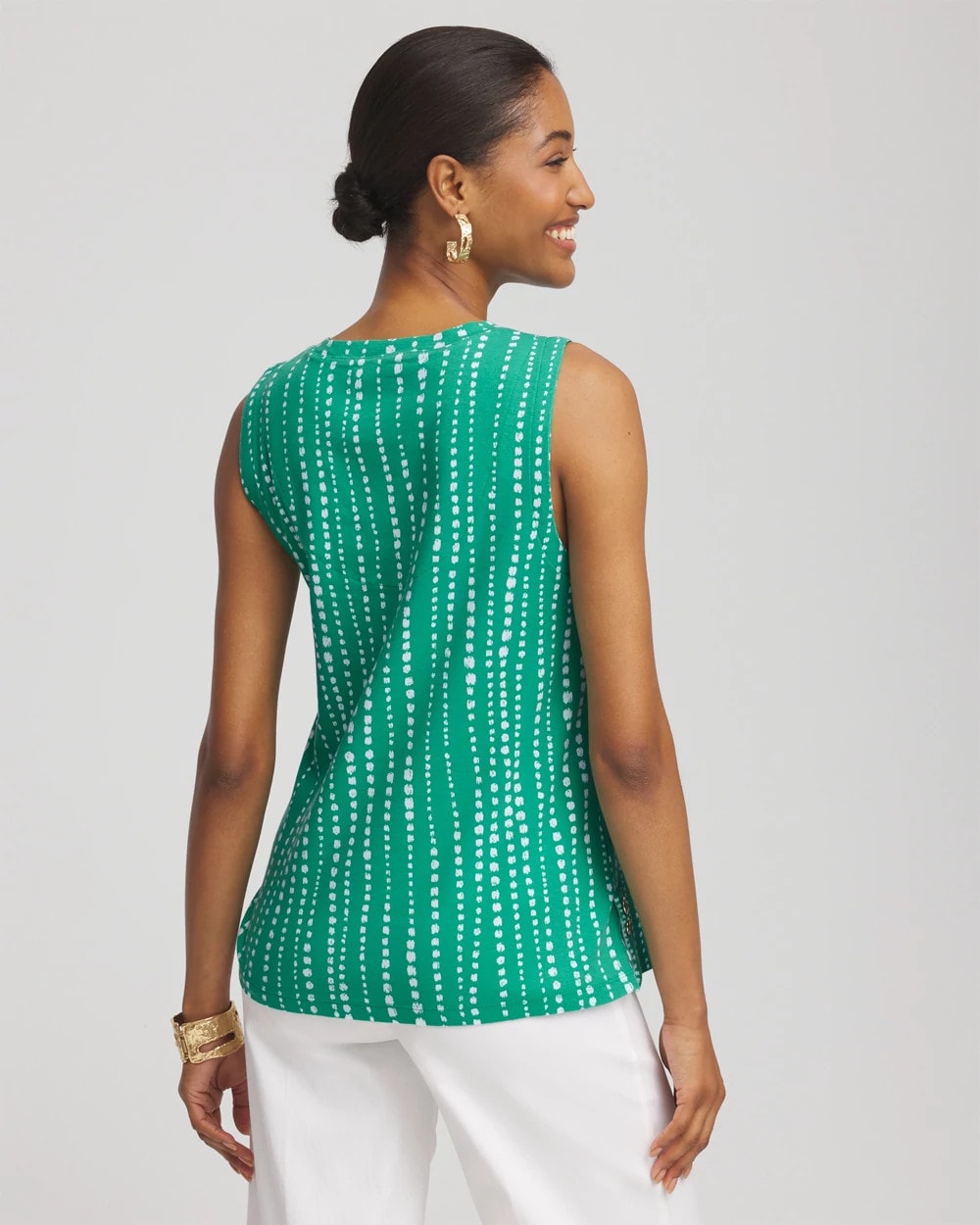 Chico's Clothing Polka-Dot Sleeveless V-Neck Tank