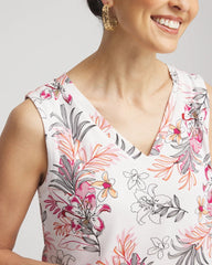 Chico's Clothing Floral Sleeveless V-Neck Tank