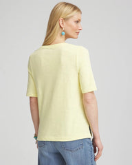 Chico's Clothing Slub Elbow-Sleeve Tee