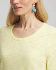 Chico's Clothing Slub Elbow-Sleeve Tee