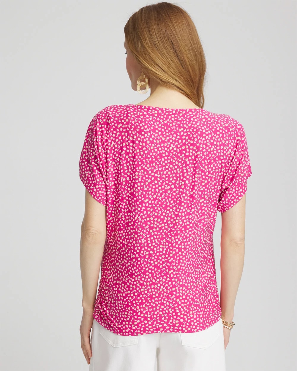Chico's Clothing Touch of Cool™ Cheetah Ruched Banded Hem Top