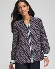 Chico's Clothing Faux Silk Twill Shirt