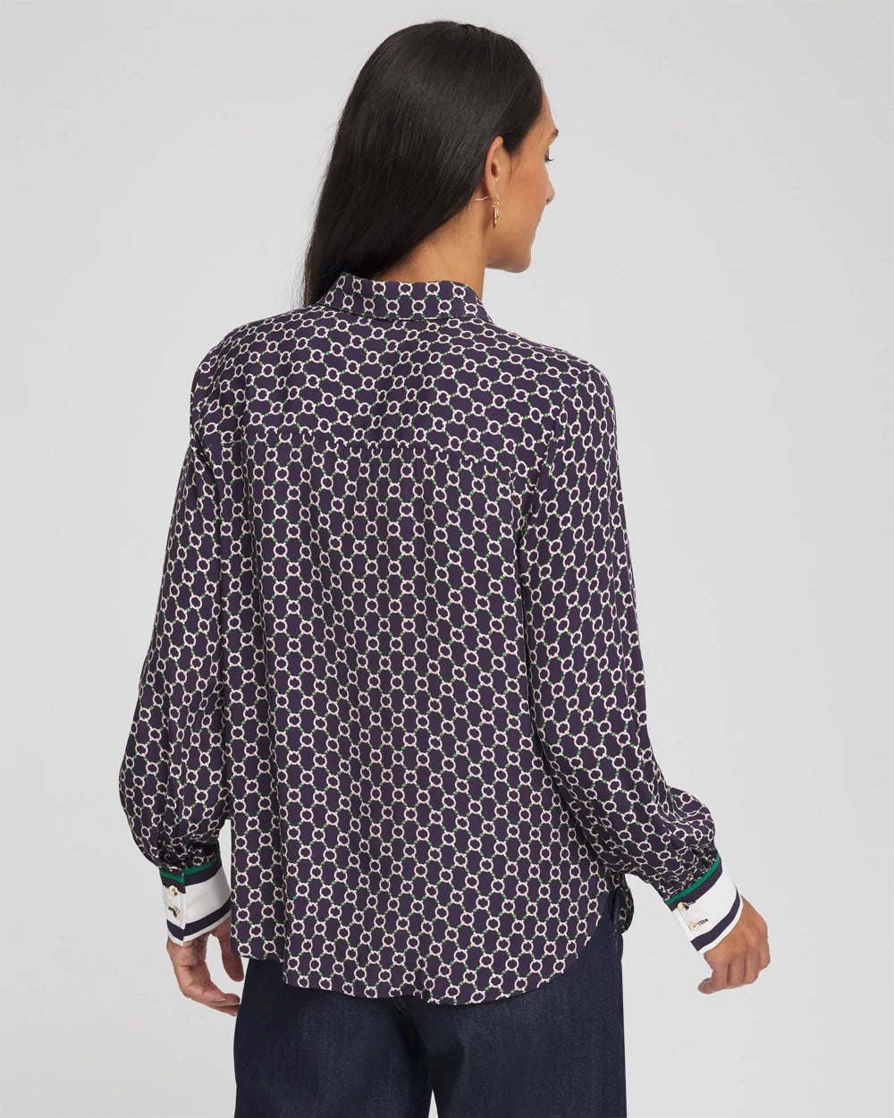 Chico's Clothing Faux Silk Twill Shirt