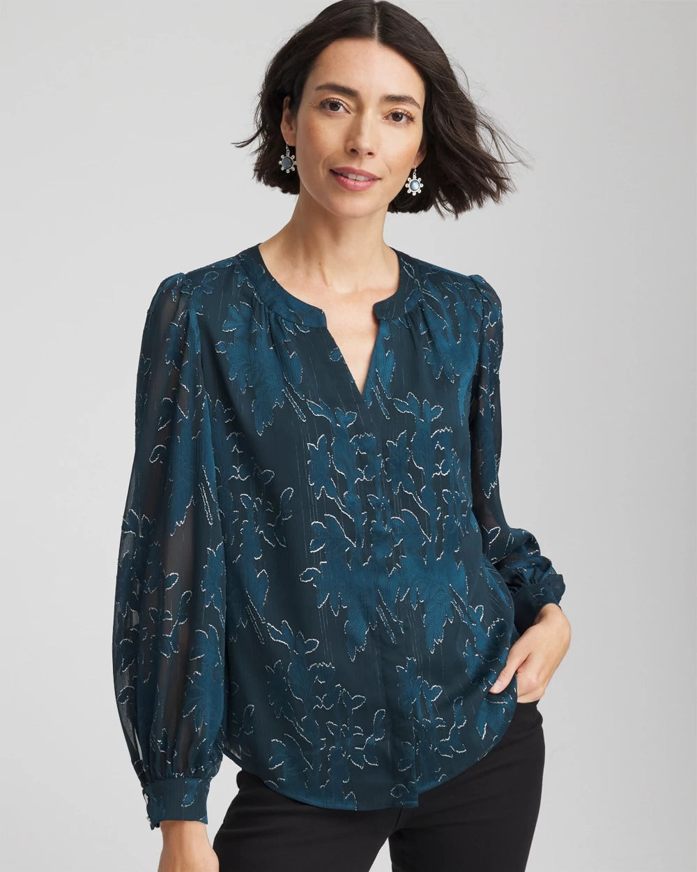 Chico's Clothing Novelty Texture Blouse