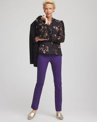 Chico's Clothing Fjord Flora Opaque Crepe Blouse