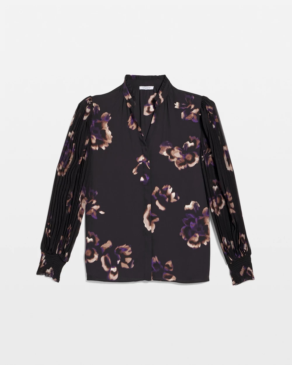 Chico's Clothing Fjord Flora Opaque Crepe Blouse