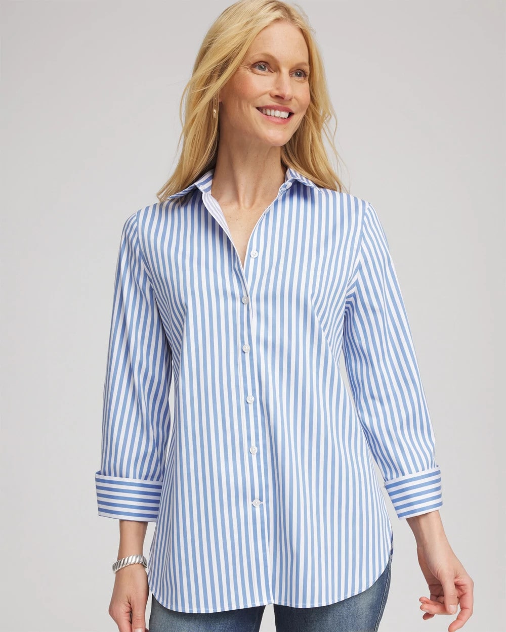 Chico's Clothing No Iron™ Stretch Striped Shirt