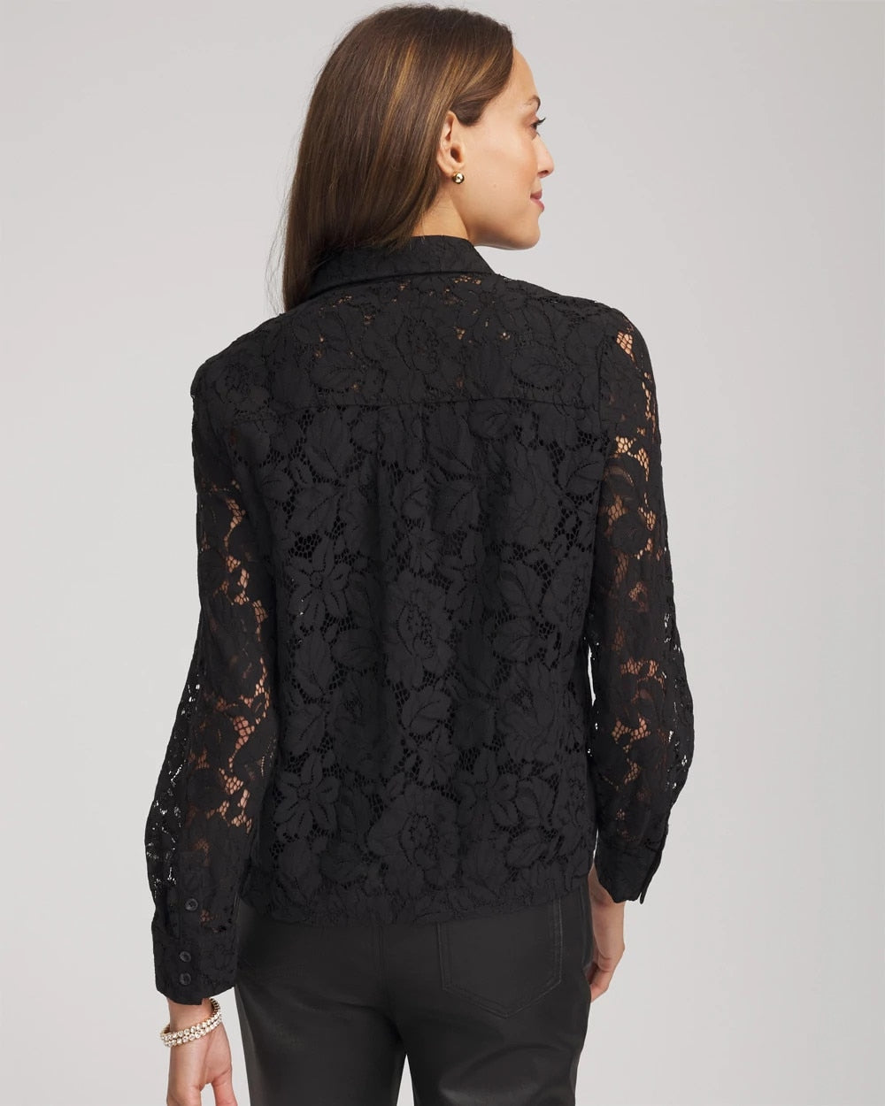 Chico's Clothing Classic-Fit Collared Lace Shirt