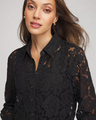 Chico's Clothing Classic-Fit Collared Lace Shirt