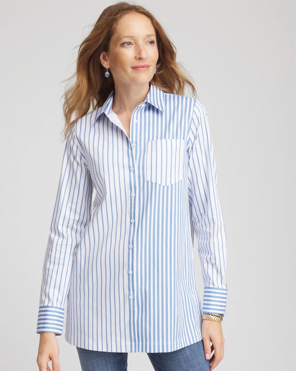 Chico's Clothing No Iron™ Stripe Mix Tunic