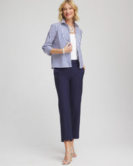 Chico's Clothing Stripe Mixing Poplin Shirt