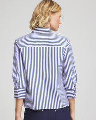 Chico's Clothing Stripe Mixing Poplin Shirt