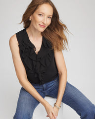 Chico's Clothing Satin Ruffle Tank