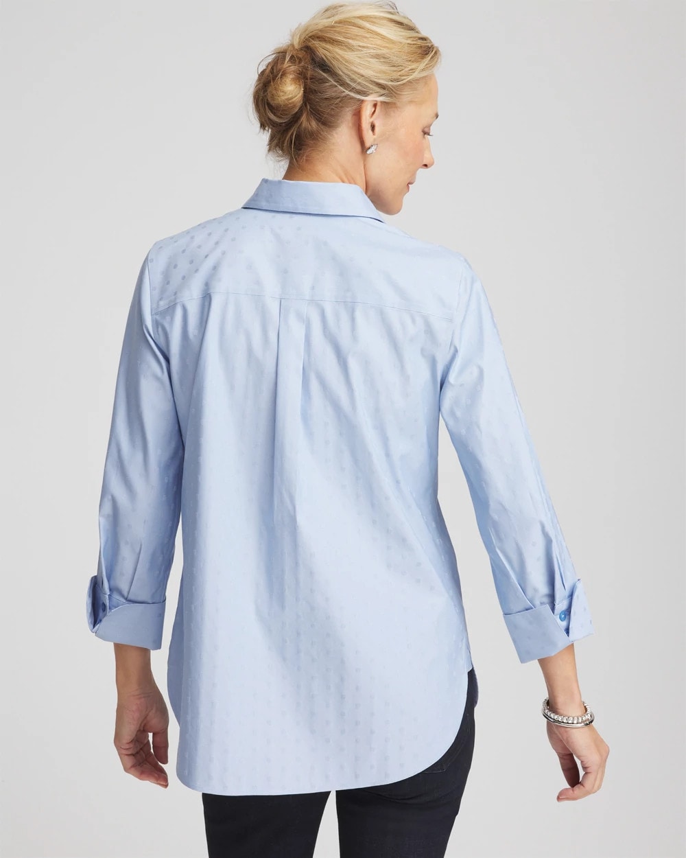Chico's Clothing No Iron™ Striped Jacquard Sateen Shirt