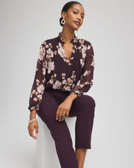 Chico's Clothing Frosty Floral Ruffleneck Blouse