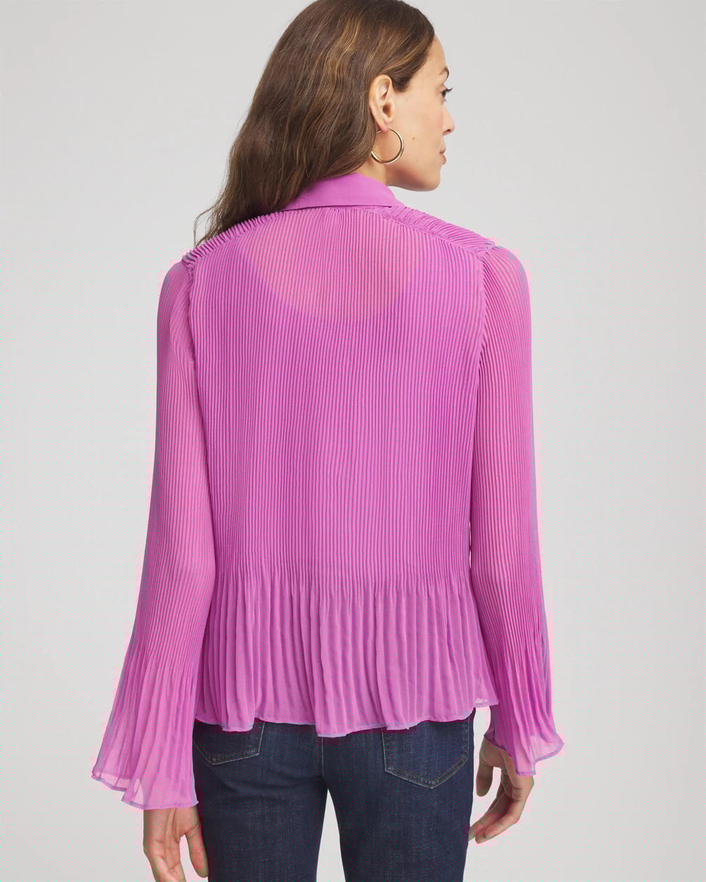 Chico's Clothing Pleated Georgette Blouse