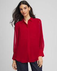 Chico's Clothing Pintuck Georgette Tunic