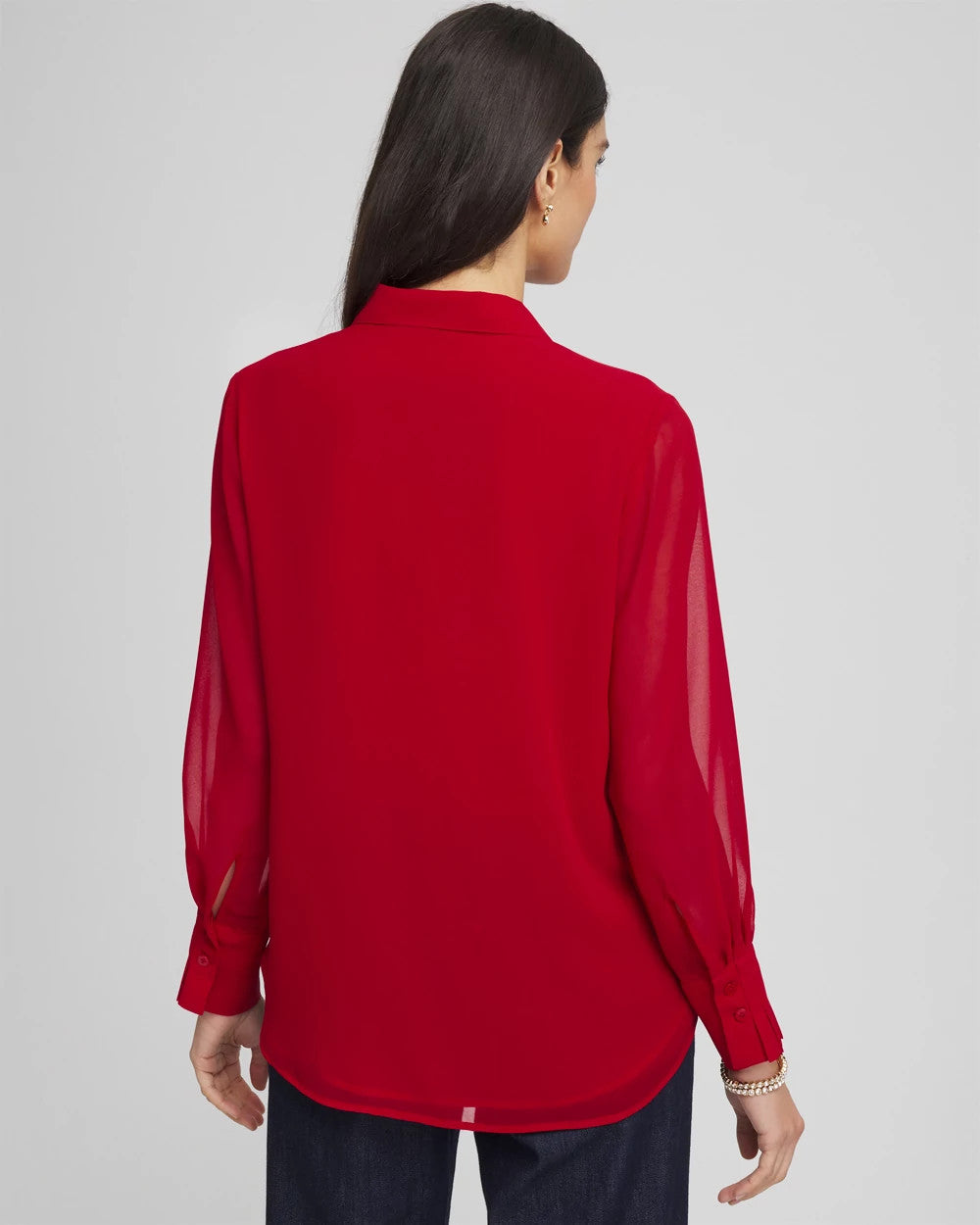 Chico's Clothing Pintuck Georgette Tunic