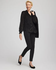 Chico's Clothing Burnout Velvet Blouse