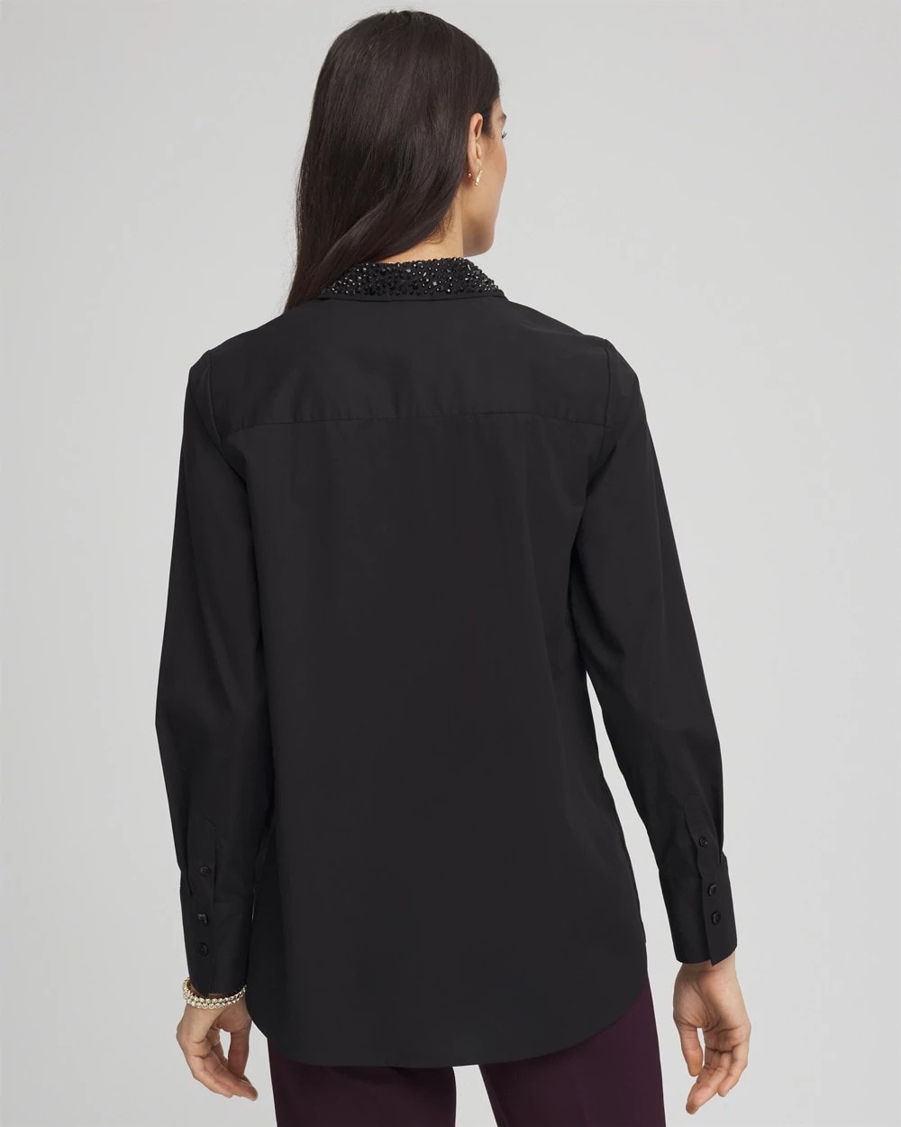 Chico's Clothing Tonal Jewels Poplin Shirt
