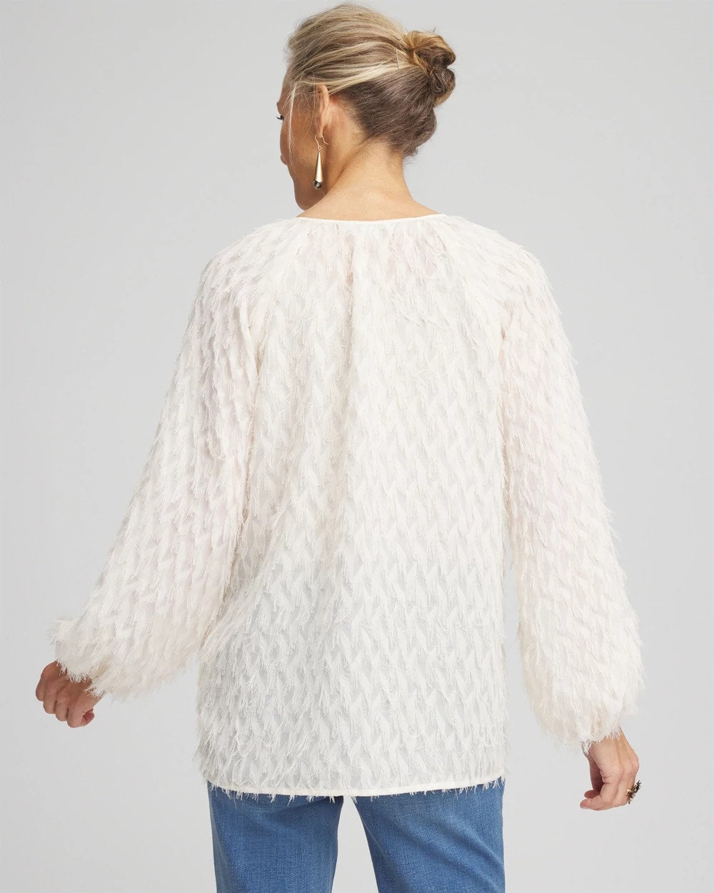 Chico's Clothing Feathered Pullover Peasant Blouse