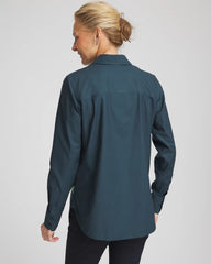 Chico's Clothing No Iron™ Glacial Flora Sateen Shirt