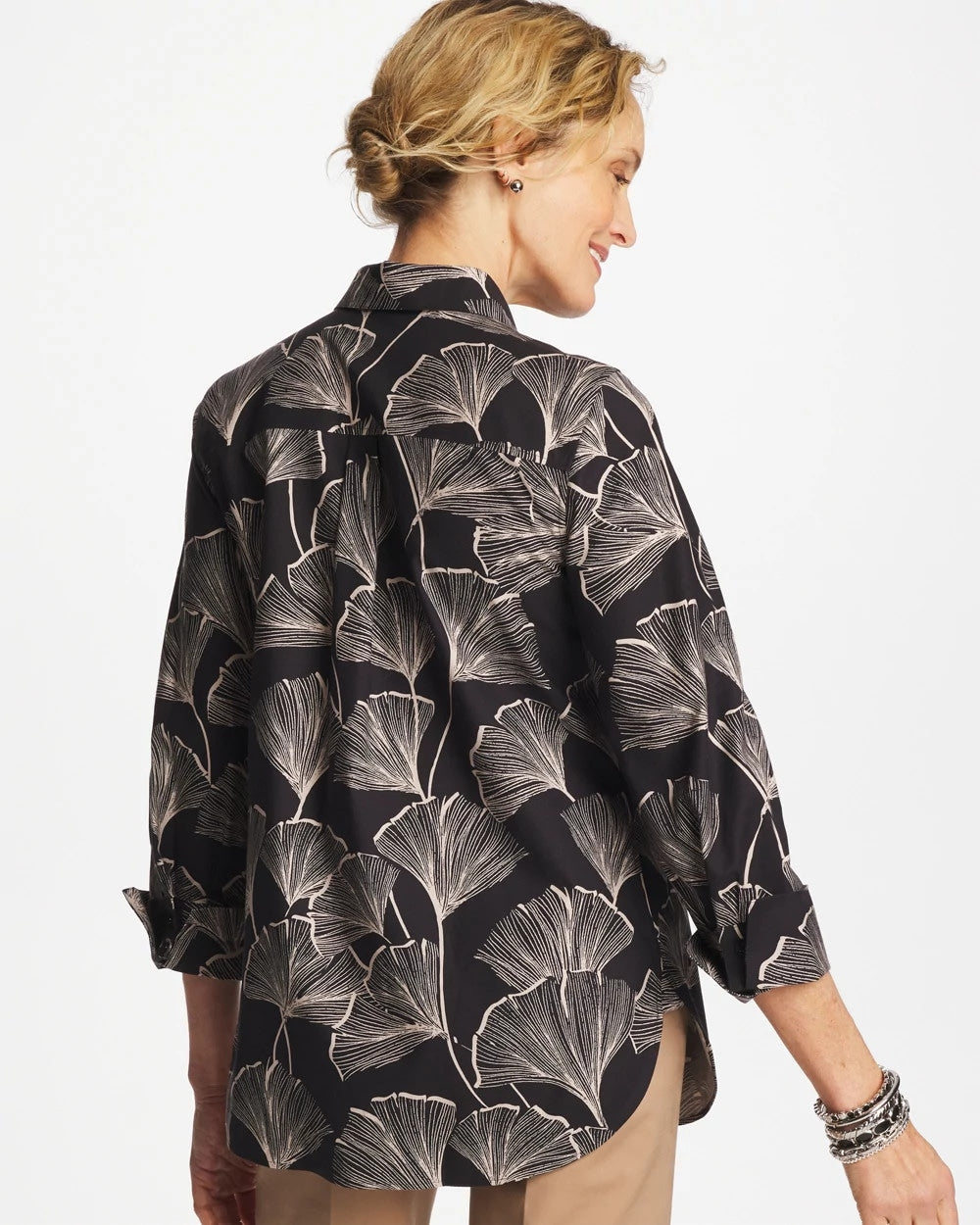 Chico's Clothing No Iron™ Stretch Ginkgo Glory Shirt