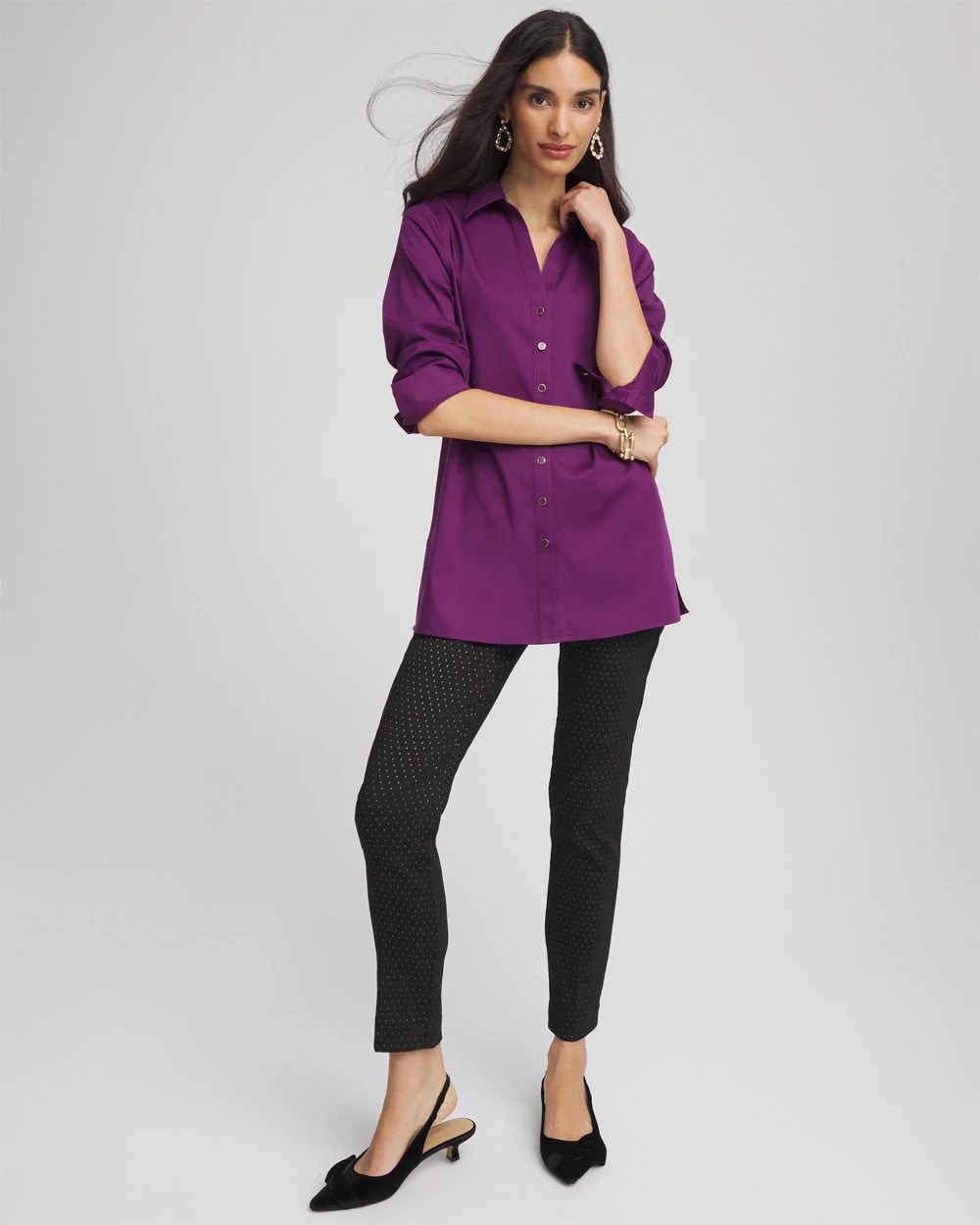 Chico's Clothing No Iron™ Novelty Button Tunic