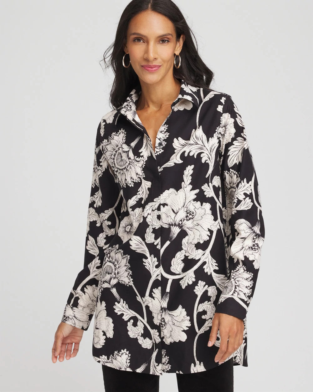 Chico's Clothing No Iron™ Bryne Bloom Stretch Tunic