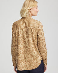Chico's Clothing No Iron™ Jacquard Scrolls  Shirt