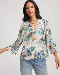 Chico's Clothing Georgette Ruffled V-Neck Blouse