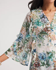Chico's Clothing Georgette Ruffled V-Neck Blouse