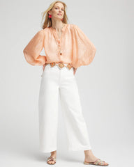 Chico's Clothing Metallic Jacquard Blouse