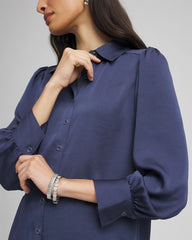 Chico's Clothing Puff Sleeve Satin Blouse
