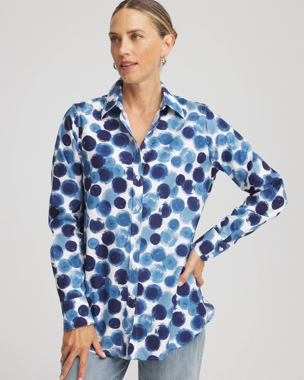Chico's Clothing No Iron™ Printed Sateen Shirt