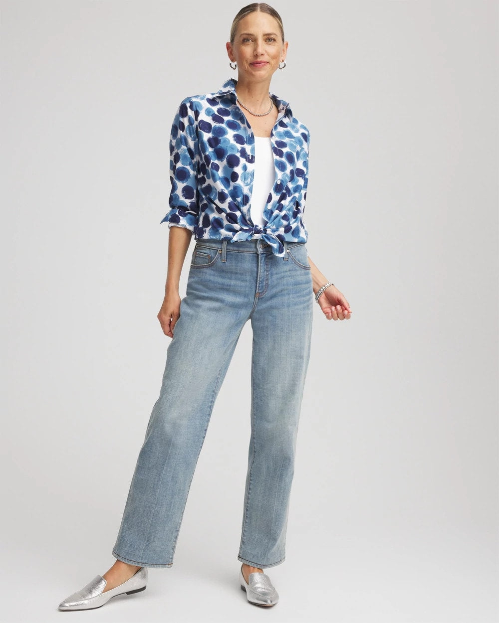 Chico's Clothing No Iron™ Printed Sateen Shirt