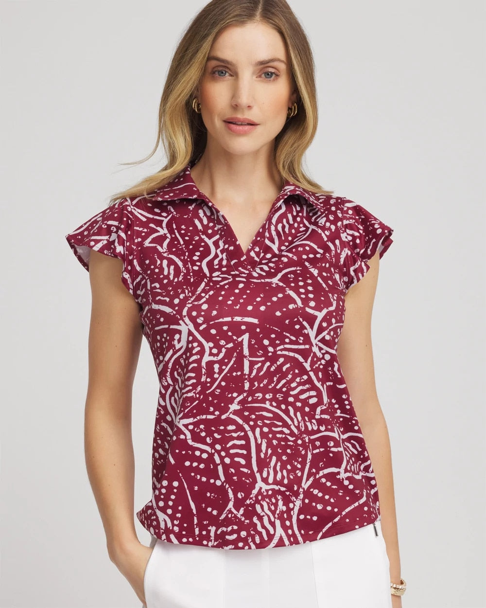 Chico's Clothing Zenergy® UPF Printed Polo Top