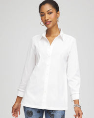 Chico's Clothing Rhinestone Embellished Poplin Tunic