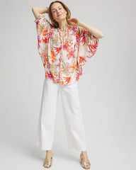 Chico's Clothing Floral Braided Batwing Blouse
