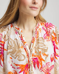 Chico's Clothing Floral Braided Batwing Blouse