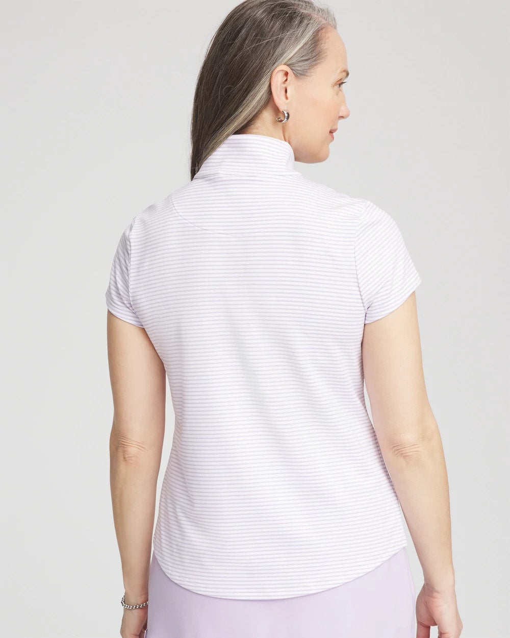 Chico's Clothing Zenergy® Striped UPF Short-Sleeve Top