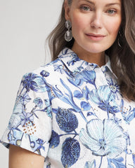 Chico's Clothing Butterfly Voile Short Sleeve Shirt