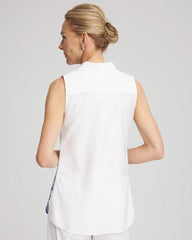 Chico's Clothing No Iron™ Palms Sleeveless Sateen Shirt