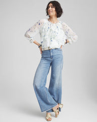Chico's Clothing Georgette Sheer Ruffle Blouse
