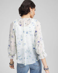 Chico's Clothing Georgette Sheer Ruffle Blouse