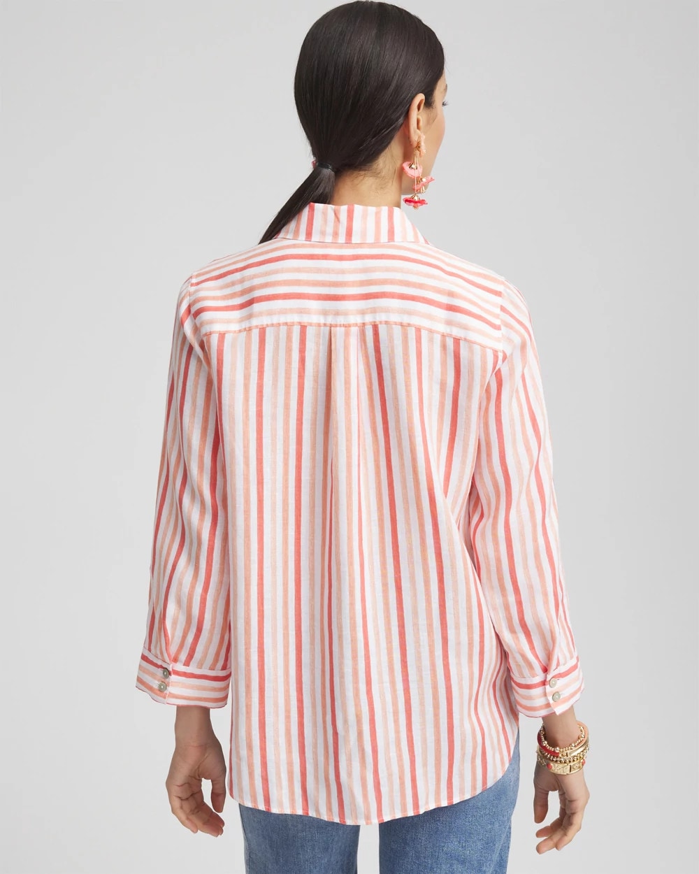 Chico's Clothing No Iron™ Striped Linen Shirt