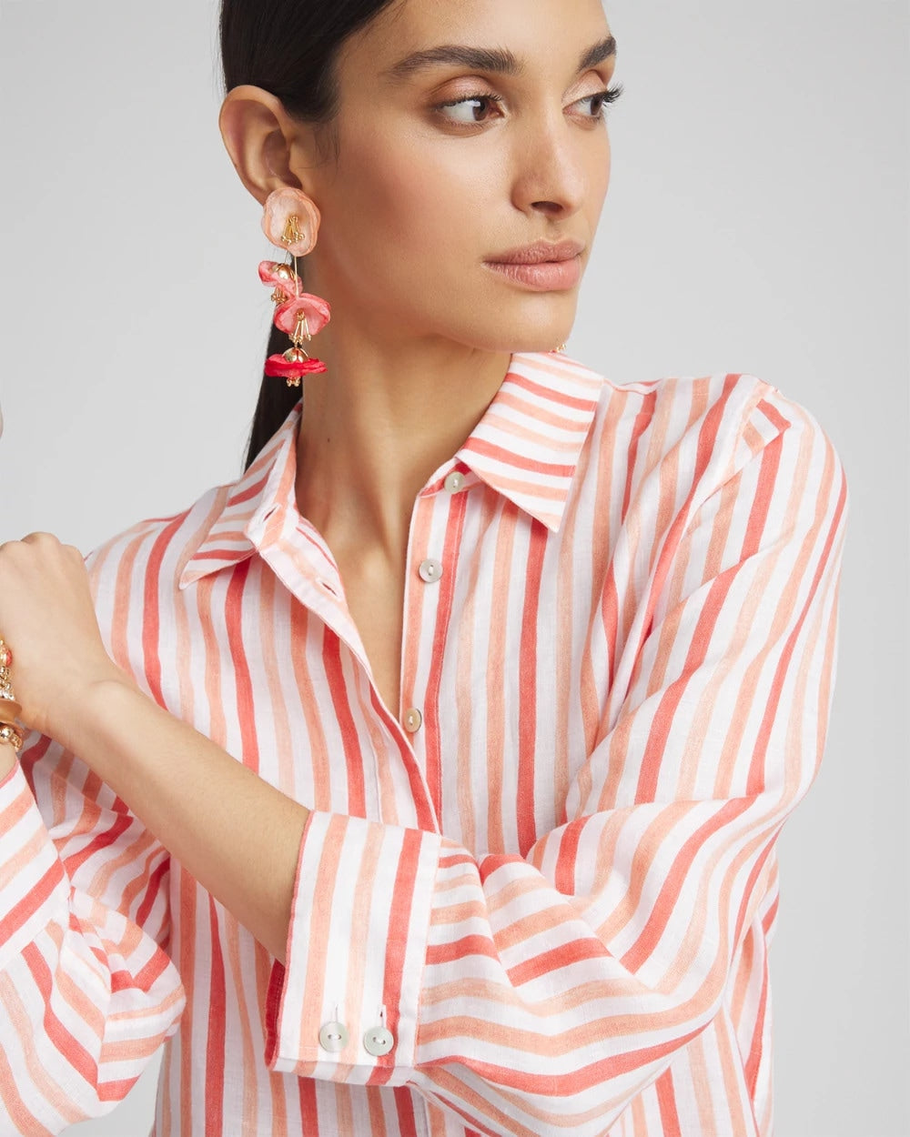 Chico's Clothing No Iron™ Striped Linen Shirt