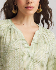 Chico's Clothing Lurex Stripe Cotton Blouse