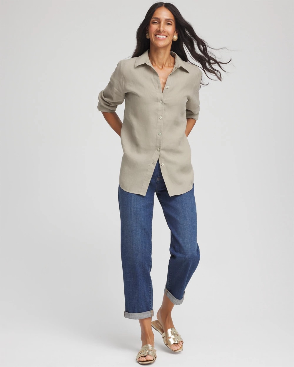 Chico's Clothing No Iron™ Linen Shirt