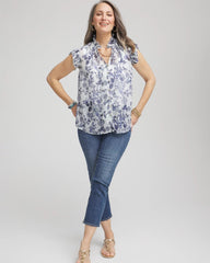 Chico's Clothing Butterfly Ruffle Collar Blouse